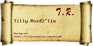 Tilly Rozália névjegykártya