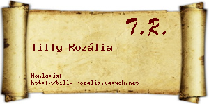 Tilly Rozália névjegykártya